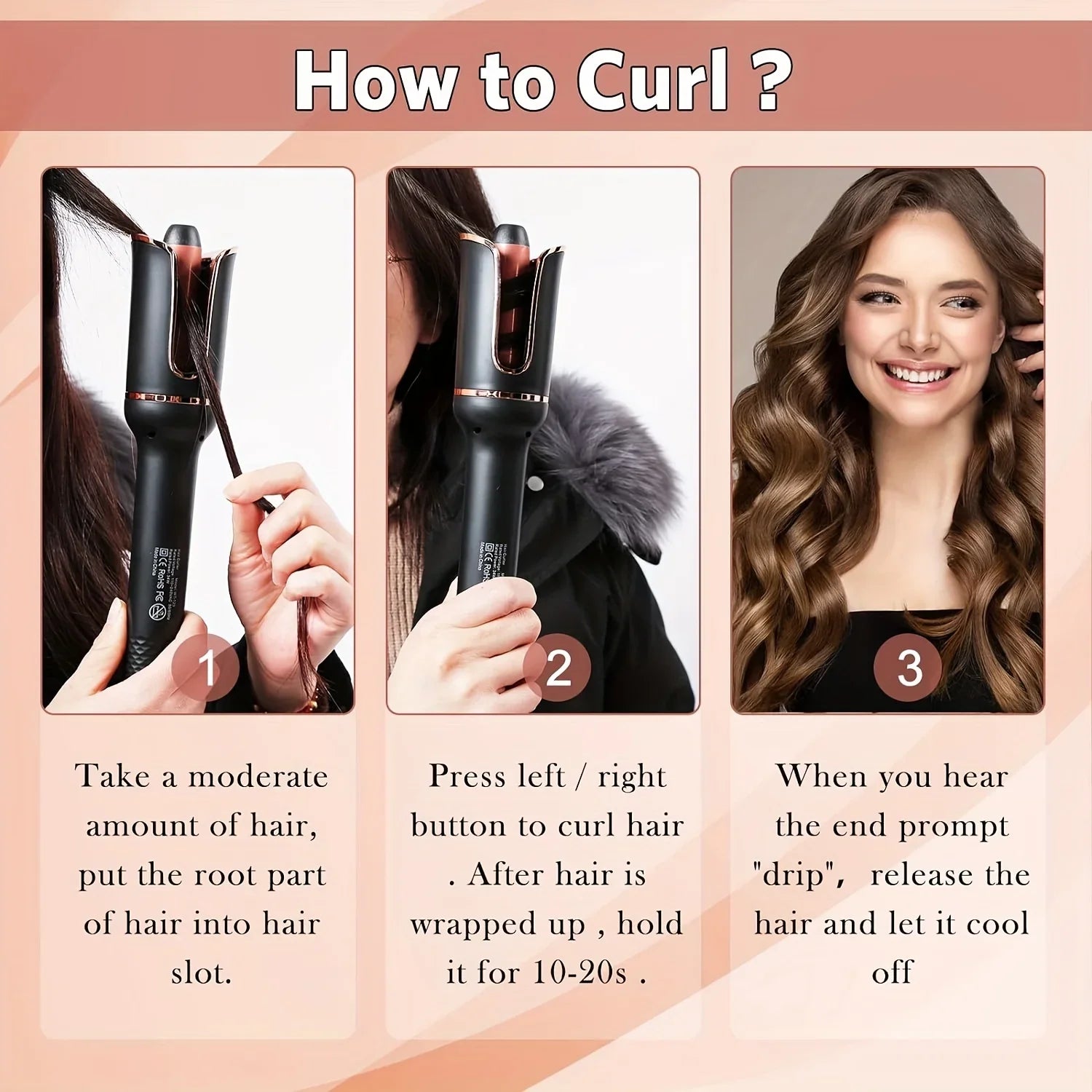 Iron Ceramic Automatic Rotating Hair Curler