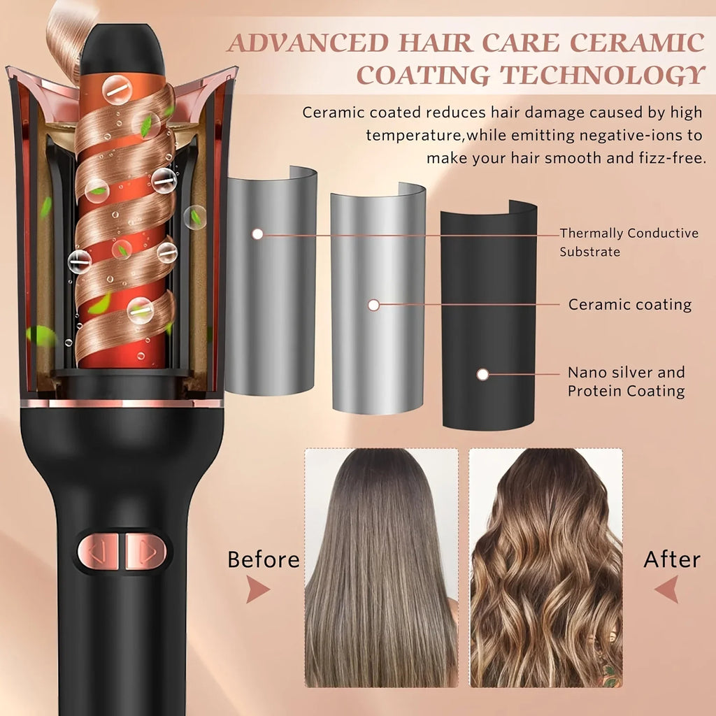 Iron Ceramic Automatic Rotating Hair Curler