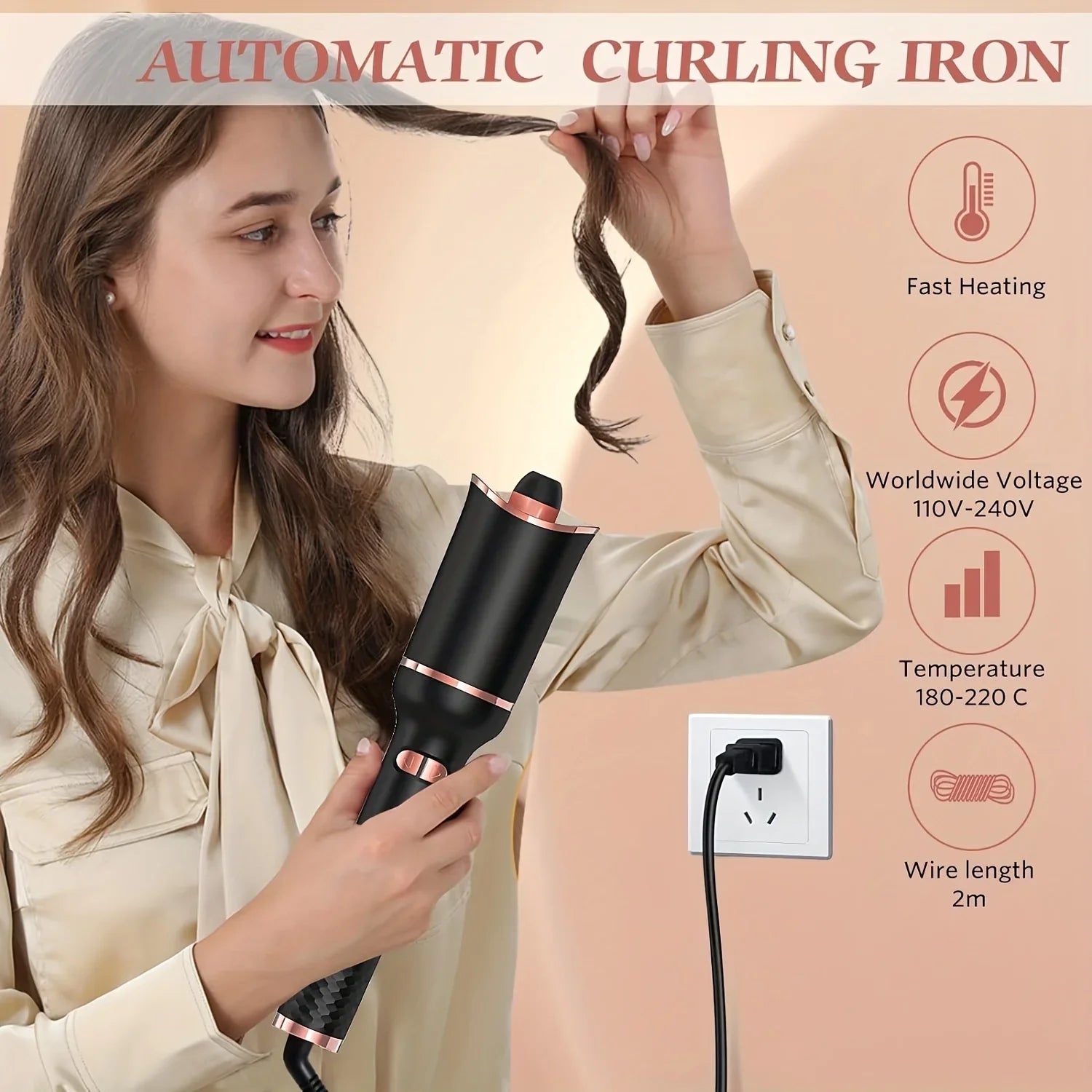 Iron Ceramic Automatic Rotating Hair Curler